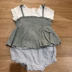 petit main フリル付きトップスショートパンツセット 80