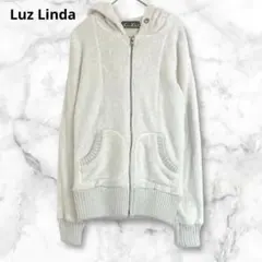 ラズリンダ　フード付きボアパーカー　長袖　薄手ジャンパー　ホワイト　M モコモコ