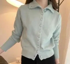 plain ボタン付きカバーニットカーディガン◻︎nugu ミントグリーン