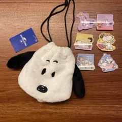 新品未使用　usj スヌーピー 巾着　ポーチ　おまけ付き