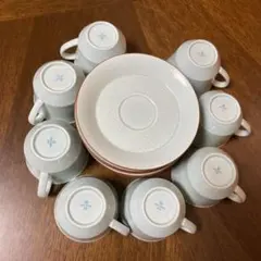 【ニューウェイブ】コーヒーカップ８個　ソーサー10枚　グレー　軽量　まとめ売り