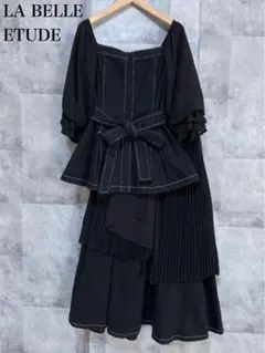 【LA BELLE ETUDE】デニムドッキングセットアップ FREE ブラック