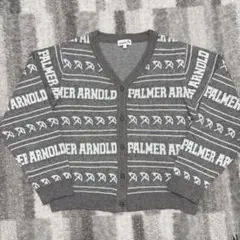 アーノルドパーマー　ビッグロゴ ニットジャガードカーディガン　L レディース