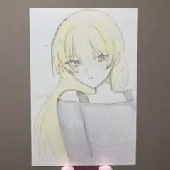 イラスト ポストカード 女の子 オリジナル 手描き