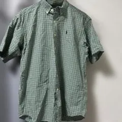 Ralph Lauren 半袖シャツ L グリーンチェック