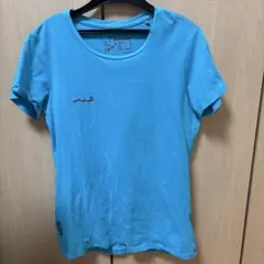 MAMMUT Tシャツ ライトブルー ロゴプリント レディースLのサムネイル