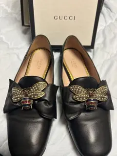 GUCCI bee パテントレザー フラットシューズ 37.5 - メルカリ