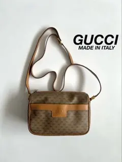 GUCCI GG PATTERN LEATHER SHOULDER BAG