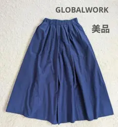 GLOBALWORK スカートミエパンツ ブルー　М　ロングスカート