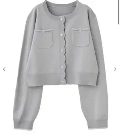 最終値下げ リリアンカラット スカラップデザインニットカーディガン