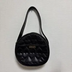 希少 バッグ 黒モスキーノ MOSCHINO ハート キルティング 丸型 肩掛け