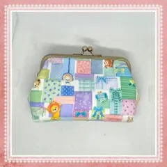 ハンドメイド がま口ポーチ ユキエモン アニバーサリーパッチワーク