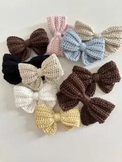 ribbon hairpin かぎ針編み リボンのヘアクリップ