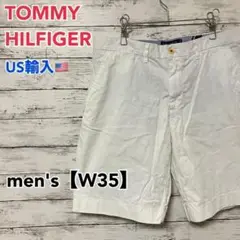 ●AA84【US輸入】トミーヒルフィガー ショートパンツ ホワイト系 【W35】
