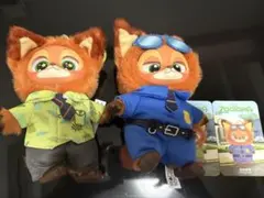 ズートピア ニック・ワイルド 2点セット 私服 警察 キーチェーン MINISO