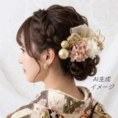 髪飾り【6318】ドライフラワー　結婚式　成人式　卒業式　七五三　前撮　振袖　袴