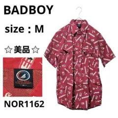 BADBOY 半袖シャツ ブランドロゴプリント オーバーサイズ レッド M 夏のサムネイル