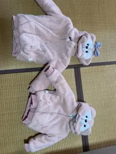 クマのフード付きピンクアウター 90,130cm シェリーメイ　ダッフィー風