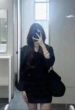 ストライプワンピース ワンホン 韓国