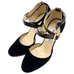 JIMMY CHOO ジミーチュウ パイソン柄 ヒールパンプス 22.5cmのサムネイル