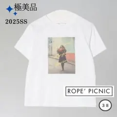 【極美品】ロペピクニック 2025SS フォトプリントTシャツ 白 38 M