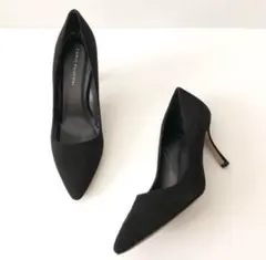 【FABIO RUSCONI】　ブラックスウェードパンプス　36 1/2