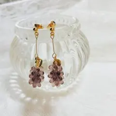 【人気再販】P037 ぶどう ゴールド マスカット ピアス イヤリング