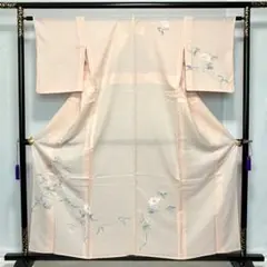 D172 訪問着　手描き友禅　花模様　正絹　着物　袷　しつけ糸付き未使用極美品 D172 訪問着 手描き友禅 花模様 正絹 着物 袷 しつけ糸付き未使用極美