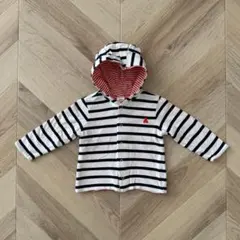 baby GAP ベビー ギャップ ボーダーくま耳長袖カーディガン 70cm