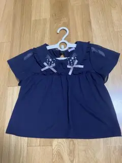axes femme kids 星座刺繍 フリル襟 半袖Tシャツ