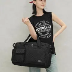 【新品】ボストンバッグ ブラック 大容量 旅行 軽量 シンプル 収納力◎