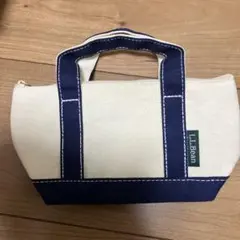 L.L.Bean キャンバス ポーチ クリーム/ネイビーのサムネイル