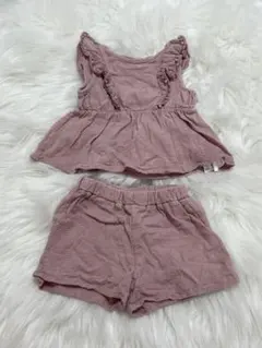 しまむら JUO セットアップ 80 ノースリーブ ショートパンツ 夏 女の子のサムネイル