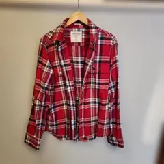 Abercrombie & Fitch レッドチェックネルシャツ XL