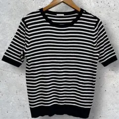 GU ニット　半袖　ボーダー　【L】