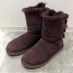 香月様専用 UGG リボン付きムートンブーツ ショートブーツ パープル