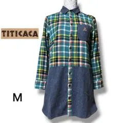 TITICACA チチカカ チェック柄 切り替えシャツ 원피스 チュニック Ｍ