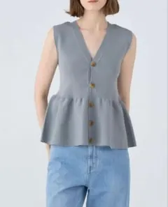 「MACPHEE」 フォームニット ペプラムベスト　2025SS