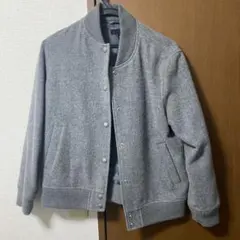 グレー ウール混合 スタジャン　Lサイズ