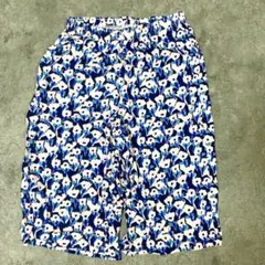 【美品】【UNIQLO】ブルー花柄リラコ 涼感接触冷感 ハーフパンツ