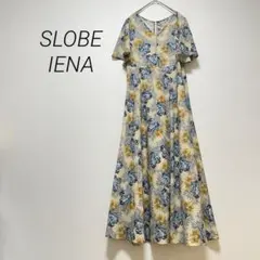 【スローブイエナ】ワンピース　ロングワンピース　半袖　花柄　フレアワンピース　F
