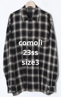 COMOLI 24SS レーヨンオープンカラーシャツ CHECK 2 COMOLI レーヨン オープン カラーシャツ , Check – Navyblue