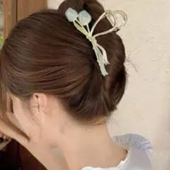 チューリップ ヘアクリップ エレガント バレッタヘアアクセ 個性的 訳あり 春夏