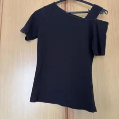 デイジーメリー パレモ オフショル 片方 肩出し リブTシャツ 黒 半袖 Mのサムネイル