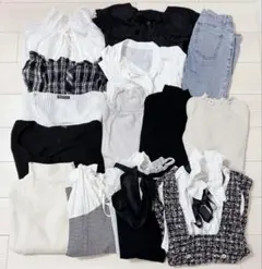 レディース　秋冬服14点まとめ売り　グレイル　SHEIN 他　韓国系　白×黒