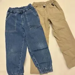 UNIQLO 120サイズ デニム・BREEZEベージュパンツ