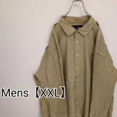 H90【US輸入】トミーヒルフィガー　長袖シャツ【XXL】イエローストライプ