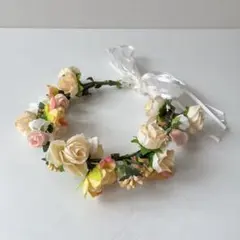 フラワークラウン 花かんむり／造花 ヘッドドレス ウェディング ブライダル