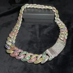 蓄光 マルチカラー ブリンブリン 極太 ネックレス 22mm 50cm クラブ