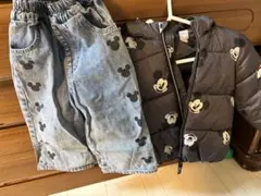 『お買い得！』ミッキーマウス ダウンジャケットとデニムパンツセット